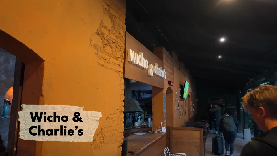 Wicho and Charlie's gear shop for the Acatenango hike in Antigua, Guatemala