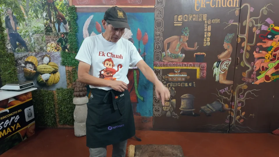 Chocolate making workshop at Ek Chuah in Antigua, Guatemala