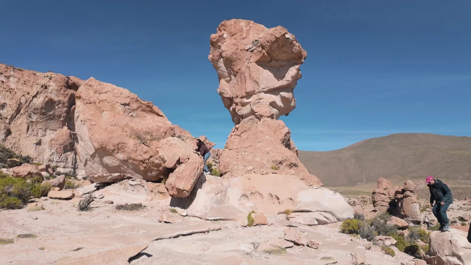 Arbol de Piedra, a wind-eroded rock formation in the Bolivian altiplano