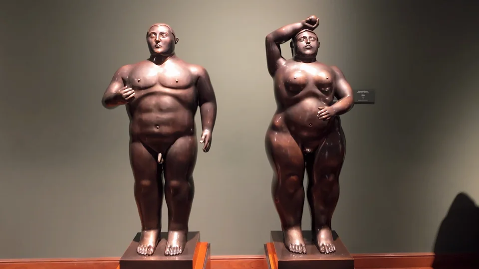 Bronze Botero sculptures on display at the Botero Museum, Bogotá