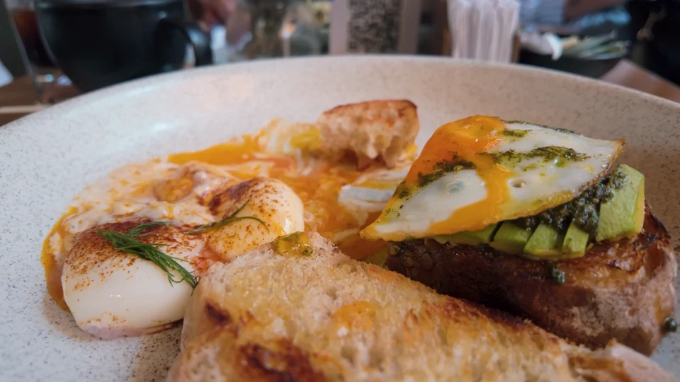 Eggs and avocado on sourdough toast, Cartagena