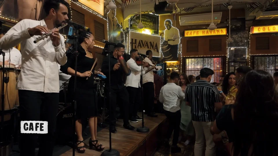 Live band performing at Café Havana in Cartagena, Colombia