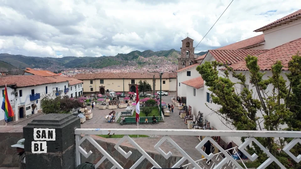 View over San Blas and Cusco from a rooftop terrace