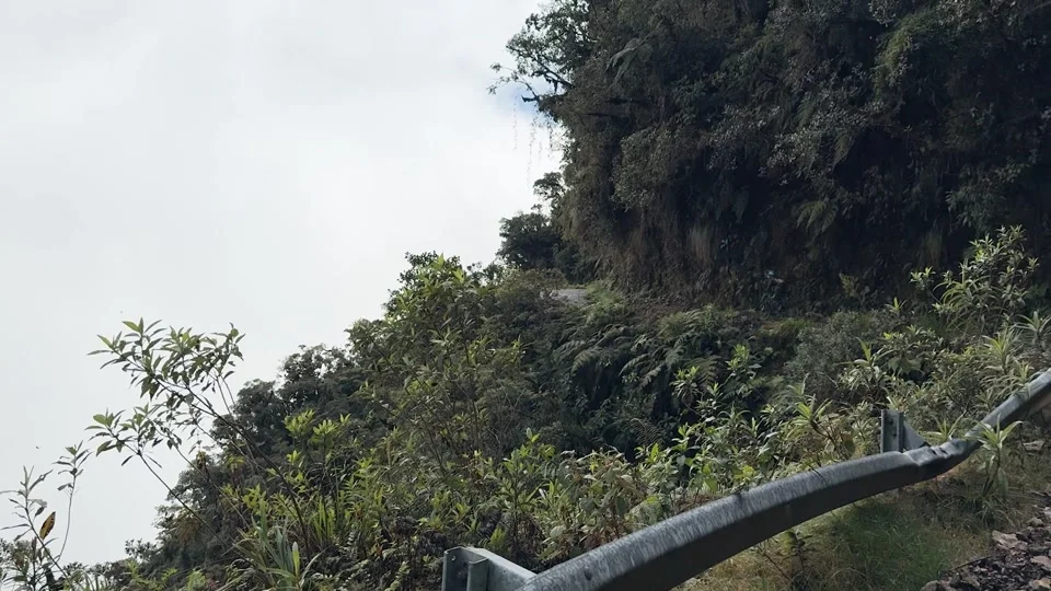 Cycling Death Road outside La Paz, Bolivia