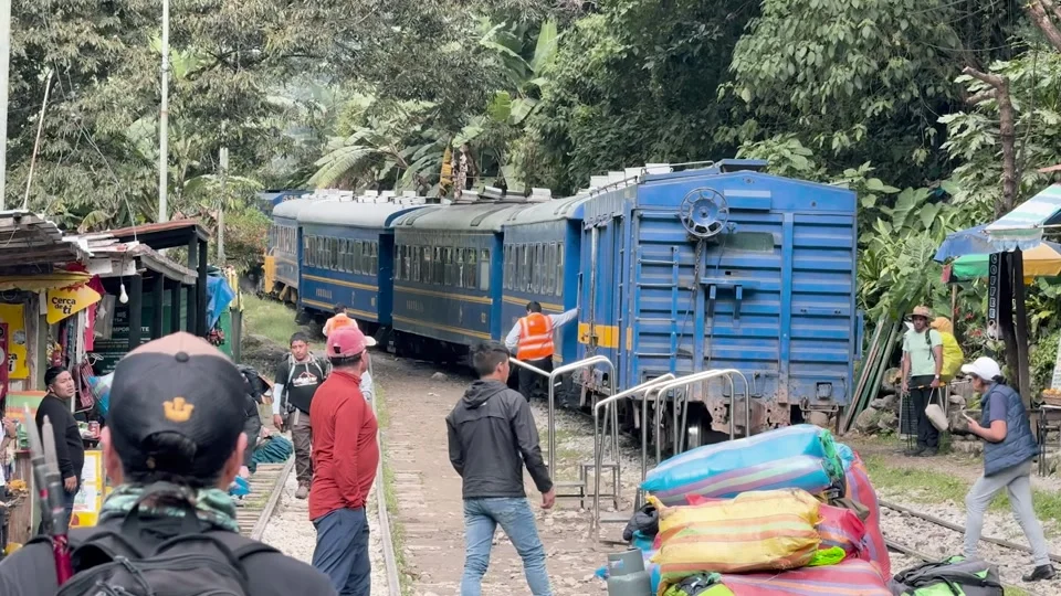 Train station at Hydroelectrica on the way to Aguas Calientes