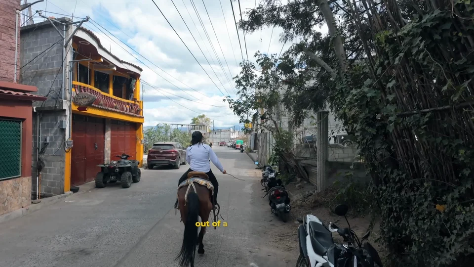 Horseback riding through the forest near San Pedro La Laguna, Lake Atitlán, Guatemala