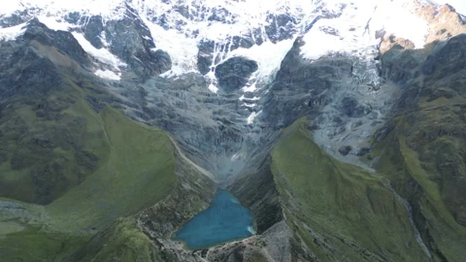 Humantay Lake, a glacial lake on the Salkantay Trek