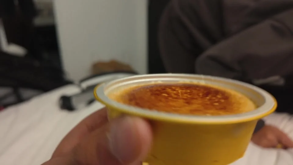 Close up of the caramelised top of 7-Eleven creme brulee ice cream