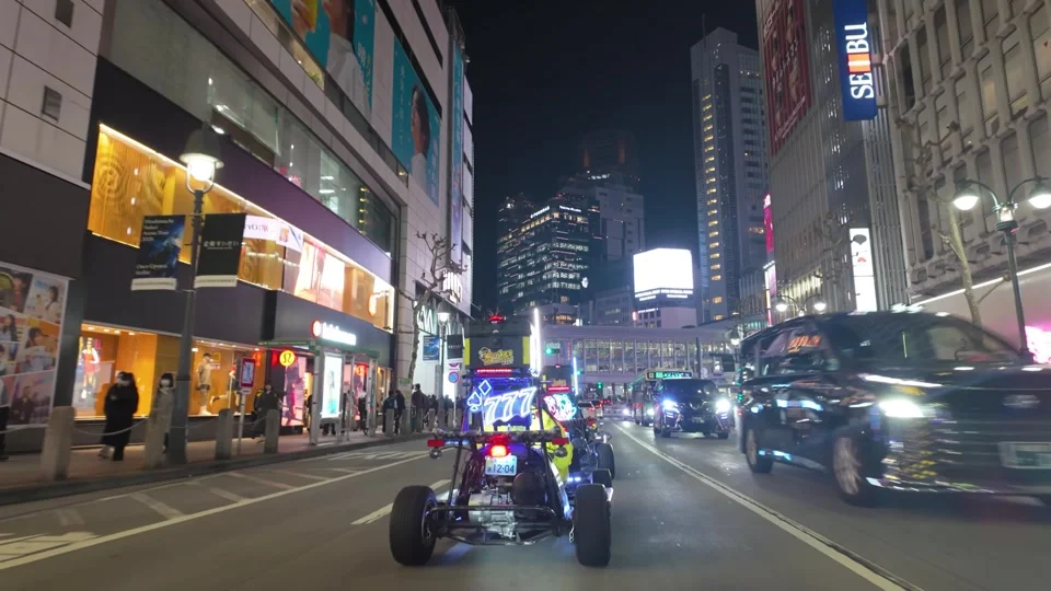 Go-karting through the streets of Shinjuku at night