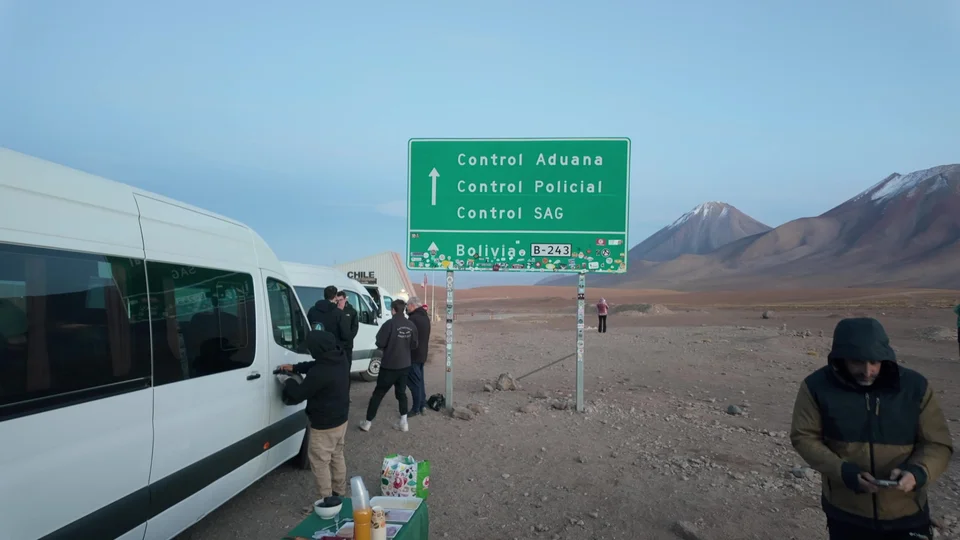 Border crossing from Chile into Bolivia on the way to the Uyuni Salt Flats