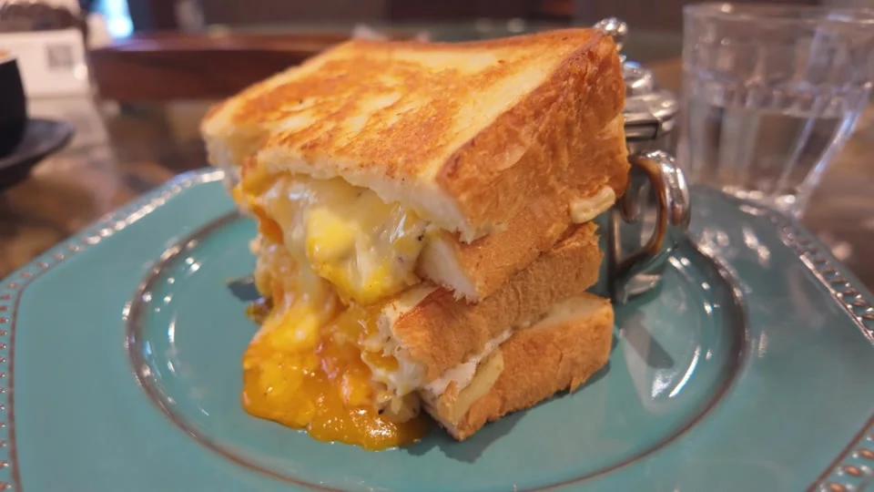 Grilled cheese sandwich at February Kitchen, Asakusa