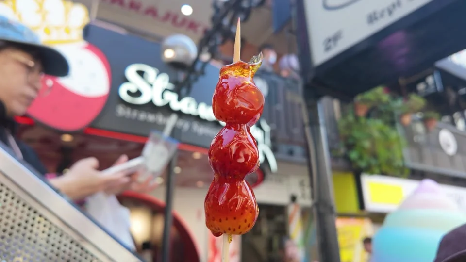 Candied strawberries on a stick, Takeshita Street, Harajuku