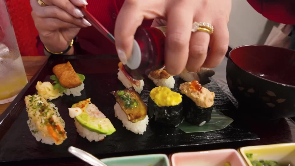 Ten piece vegan sushi set in Shibuya