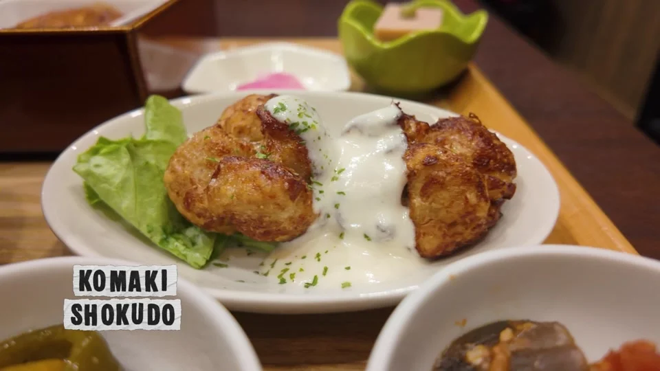 Karaage and rice at Komaki Shokudo, Akihabara