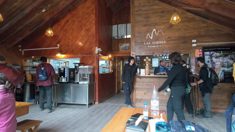 Hotel reception at Las Torres, one of the two companies running campsites on the W Trek